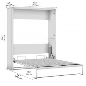 Bestar Lumina Queen Murphy Bed, Sleeping Arrangement for Multipurpose Room, White