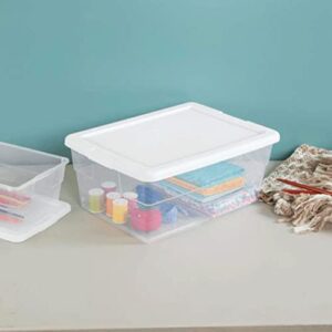 Sterilite 6 Quart Clear Multipurpose Plastic Storage Tote, 24 Pack, & 16 Quart Clear Multipurpose Plastic Storage Tote, 24 Pack for Home Organization