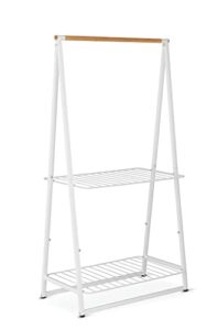 brabantia - linn clothes rack - multi-functional - space saver - adjustable shelves - wardrobe hanging - drying rack - freestanding - stable - white - large