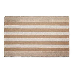 dii woven rag rug collection recycled yarn cabana stripe, 2x3', stone