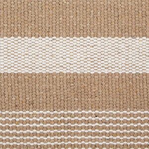 DII Woven Rag Rug Collection Recycled Yarn Cabana Stripe, 2x3', Stone