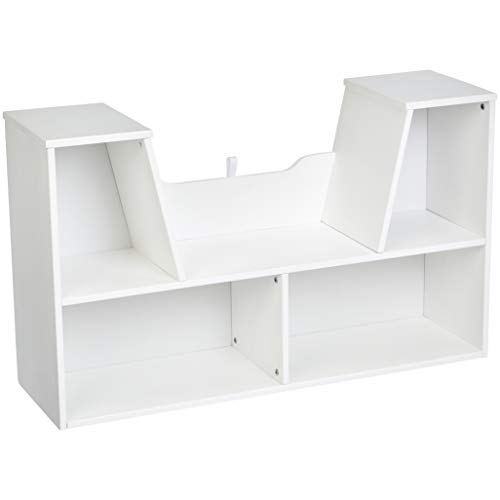 Amazon Basics Kids Bookcase with Reading Nook and 7 Storage Shelves, White, 40.1"L x 11.8"W x 24"H