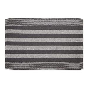 dii woven rag rug collection recycled yarn cabana stripe, 2x3', gray