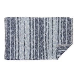dii woven rag rug collection recycled yarn variegated rustic stripe, 2x3', french blue