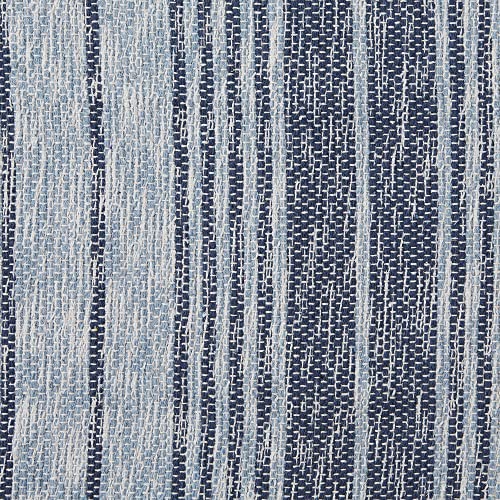 DII Woven Rag Rug Collection Recycled Yarn Variegated Rustic Stripe, 2x3', French Blue