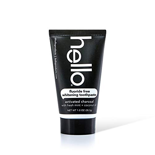 Hello Travel Size Activated Charcoal Epic Whitening Toothpaste, 6 Count | SLS Free, Fluoride Free