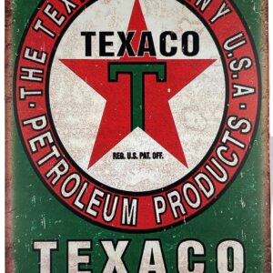 Tin Sign Metal Wall Decor | Gas Station Motor Oil Company | 8 x 12 in | Decorative Plaque Poster For Home Bar Room Garage Decor | Vintage Retro Man Cave Style