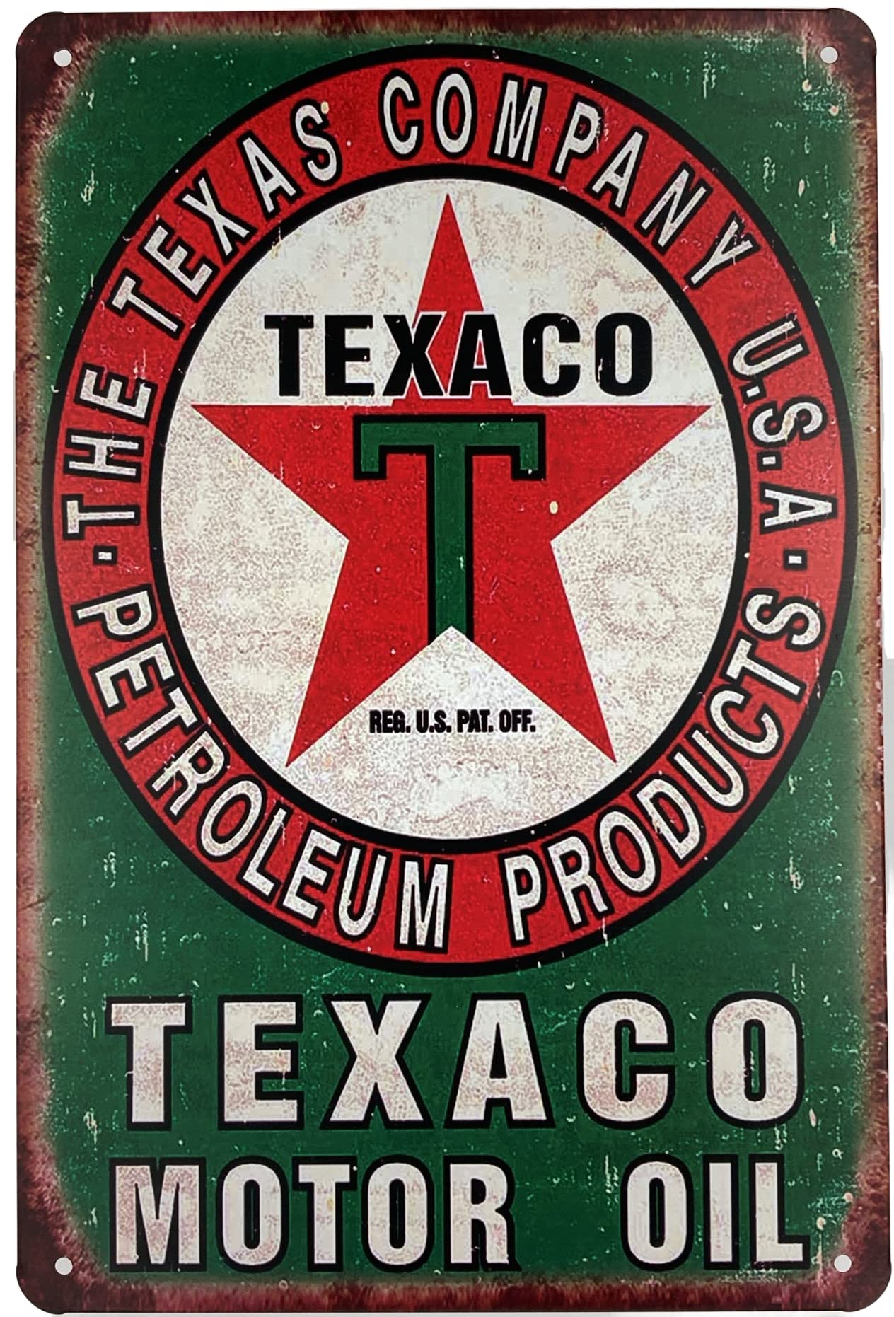 Tin Sign Metal Wall Decor | Gas Station Motor Oil Company | 8 x 12 in | Decorative Plaque Poster For Home Bar Room Garage Decor | Vintage Retro Man Cave Style