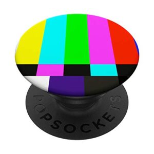 off air tv smpte color bars 90s 80s filmmakers retro gifts popsockets popgrip: swappable grip for phones & tablets
