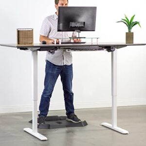 VIVO Electric Stand Up Desk Frame Workstation with Memory Touch Pad, Single Motor Ergonomic Standing Height Adjustable Base, White, DESK-V102EW