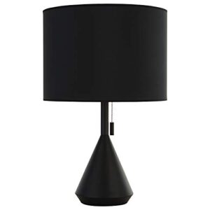 amazon brand – rivet modern pull chain switch for each socket table lamp with bulb, 22.8"h, matte black - 67094
