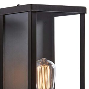 Amazon Brand – Rivet Mid-Century Clear Glass and Metal Wall Sconce with Bulb, 14"H, Bronze