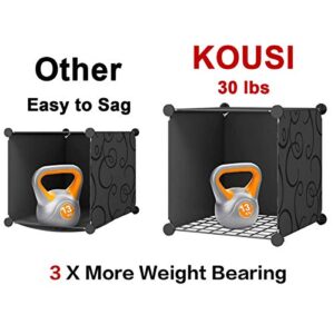 KOUSI Bookshelf Units, Clothes Storage Shelves, Room Organizer, Black