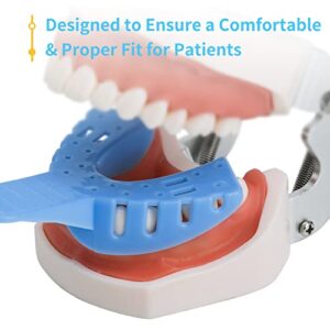 10 PCS Dental Impression Trays Disposable Plastic Small Medium Large Autoclavable Perforated Impression Trays Set Blue