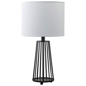 amazon brand – stone & beam modern farmhouse metal base desk table lamp with light bulb - 11.5 x 11.5 x 22 inches, matte black