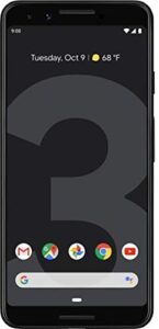 pixel phone 3-128gb - us warranty - just black - (renewed)