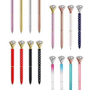 Diamond Pens Pack of 16 Cute Ballpoint Pens Diamond Pen Office Supplies Décor Gifts for Women Bridesmaid Coworkers Rose Gold Cool Fun Fancy Novelty  Crystal Metal School Desk Accessories Black Ink