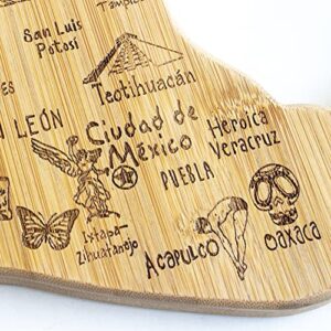 Totally Bamboo Destination Mexico Shaped Serving and Cutting Board, Includes Hang Tie for Wall Display