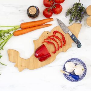 Totally Bamboo Destination Mexico Shaped Serving and Cutting Board, Includes Hang Tie for Wall Display