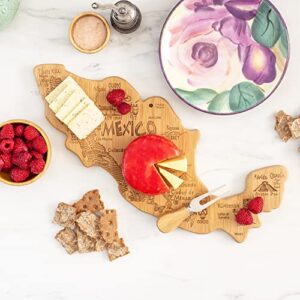 Totally Bamboo Destination Mexico Shaped Serving and Cutting Board, Includes Hang Tie for Wall Display