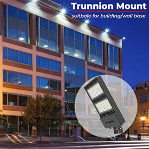 LED Parking Lot Lighting 300w - 39,000 Lumen - Super Efficiency LED Shoebox Pole Light - 5000K Bright White - Replaces 1200W Halide – Outdoor LED Area Lights – Trunnion Mount Yoke – ETL & DLC Listed