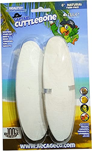 A&E Cage Company birds Natural Flavoring 6in Cuttlebone Twin Pack