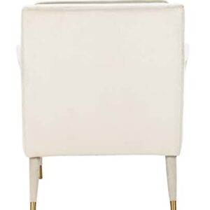 Safavieh Home Mara Retro Glam Silver Velvet and Gold Tufted Accent Chair