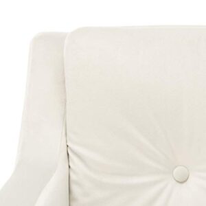 Safavieh Home Mara Retro Glam Silver Velvet and Gold Tufted Accent Chair