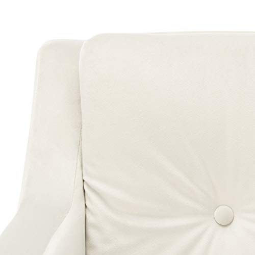 Safavieh Home Mara Retro Glam Silver Velvet and Gold Tufted Accent Chair