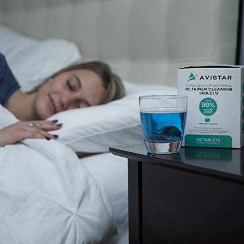 Avistar Retainer & Denture Cleaner Tablets: 150 Denture or Retainer Cleaning Tablets (Perfect For Dentures, Night Guards or Mouth Guards - Mint Flavor, 5 Month Supply)