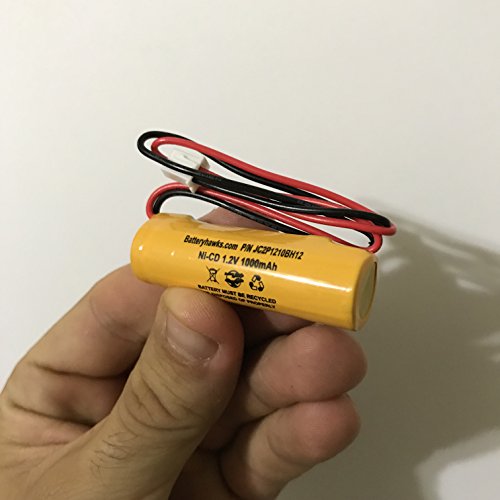 Battery Hawk (2 Pack) 1.2V Ni-CD 1.2V KRH15/51 Dison MINBO AA 1000 1000MAH KR-AA900MAH 1.2V Lithonia ELBCS01 Custom322 Custom-322 Exit Emergency Light