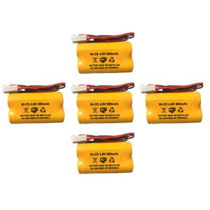 (5 pack) 4.8v 800mah nicad battery pack replacement exit sign emergency light day-brite cxl6vbxt dual-lite 0120894 12-894 astralite 20-0001 powersonic a15032-1 chloride 100-003-a113 osi osa004