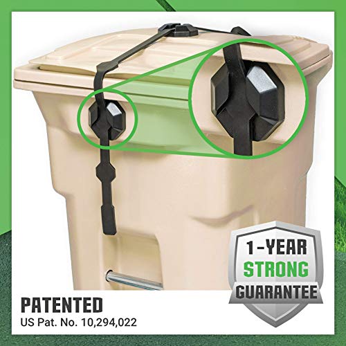 Blazer Brand Strong Strap Stretch Latch - Universal Lid Lock for Outdoor Garbage Cans (Starter Kit)