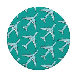 Airplane Pattern Passenger Plane Pilot Christmas Gift PopSockets Grip and Stand for Phones and Tablets