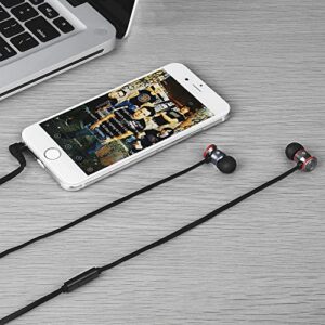 Betron MK23 Earphones Wired in-Ear Headphones with Microphone Noise Isolating Earbud Tips Strong Bass 3.5mm Jack Tangle-Free Flat Cable for Phones iPhone iPad iPod MP3 Players Tablets Laptops