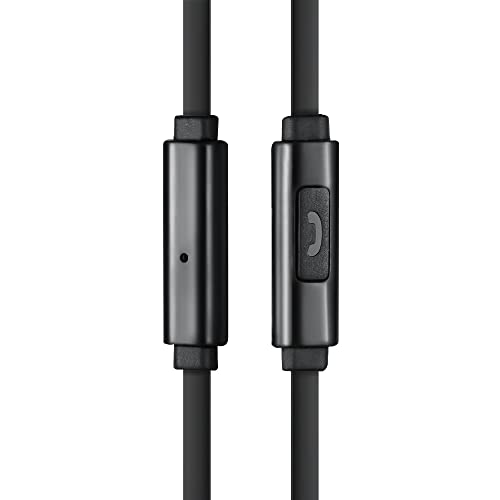 Betron MK23 Earphones Wired in-Ear Headphones with Microphone Noise Isolating Earbud Tips Strong Bass 3.5mm Jack Tangle-Free Flat Cable for Phones iPhone iPad iPod MP3 Players Tablets Laptops