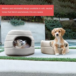 Best Friends by Sheri 2 in 1 Honeycomb Convertible Cat and Dog Cave Bed, Ilan Microfiber, Gray, Standard