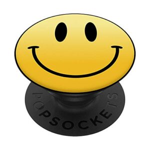 mr. happy smiley smile face funny humor cute positive laugh popsockets popgrip: swappable grip for phones & tablets