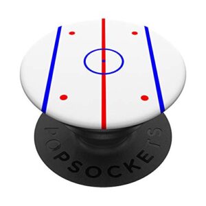 hockey rink center ice face off circle blue line red line popsockets popgrip: swappable grip for phones & tablets