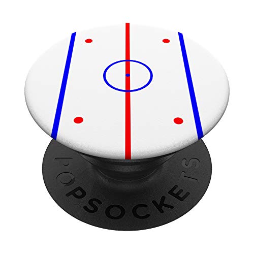 Hockey Rink Center Ice Face Off Circle Blue Line Red Line PopSockets PopGrip: Swappable Grip for Phones & Tablets