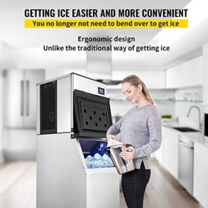 VEVOR 110V Commercial Ice Maker 550LBS/24H, 350LBS Large Storage Bin, ETL Approved, Clear Cube, Advanced LCD Panel, SECOP Compressor, Air Cooled, Quiet Operation, Include Scoop & Premium Water Filter