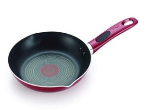 t-fal b03902 excite proglide nonstick thermo-spot heat indicator dishwasher oven safe fry pan cookware, 8-inch, red