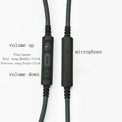 Audio Cable with in-Line Mic Remote Volume Compatible with Sony MDR-10R, MDR-1RBT, MDR-10RBT, MDR-1A Headphone and Compatible with Samsung Galaxy Huawei Android