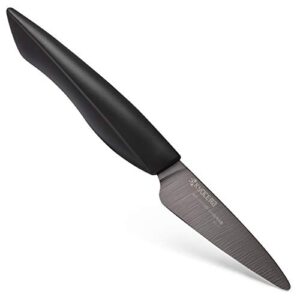 kyocera innovation ceramic kitchen knife, 3" paring, black