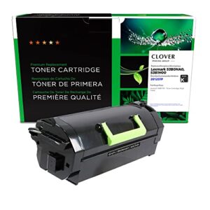 clover remanufactured toner cartridge for lexmark 53b0ha0, 53b1h00 | black | high yield