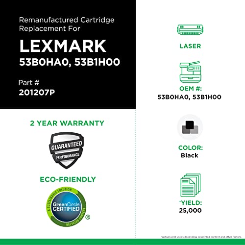 Clover Remanufactured Toner Cartridge for Lexmark 53B0HA0, 53B1H00 | Black | High Yield