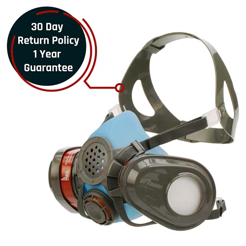 Parcil Distribution T-61 Half Face Respirator - Double Activated Charcoal Air filter – Industrial Grade Quality