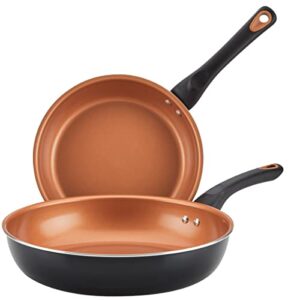 farberware glide nonstick frying pan set / fry pan set / skillet set - 9.25 inch and 11.25 inch , black
