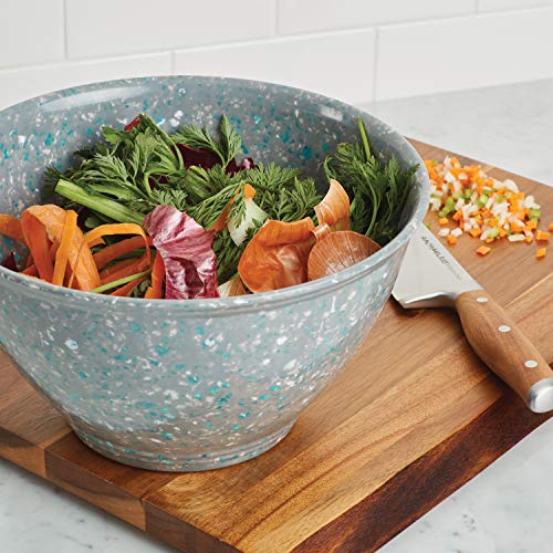 Rachael Ray Accessories Kitchen Pantryware Multi Purpose/Salad Serveware/Melamine Garbage Bowl, 4 Liters, Sea Salt Gray