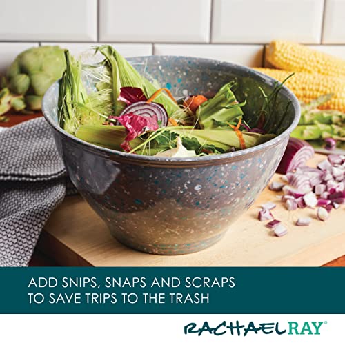 Rachael Ray Accessories Kitchen Pantryware Multi Purpose/Salad Serveware/Melamine Garbage Bowl, 4 Liters, Sea Salt Gray